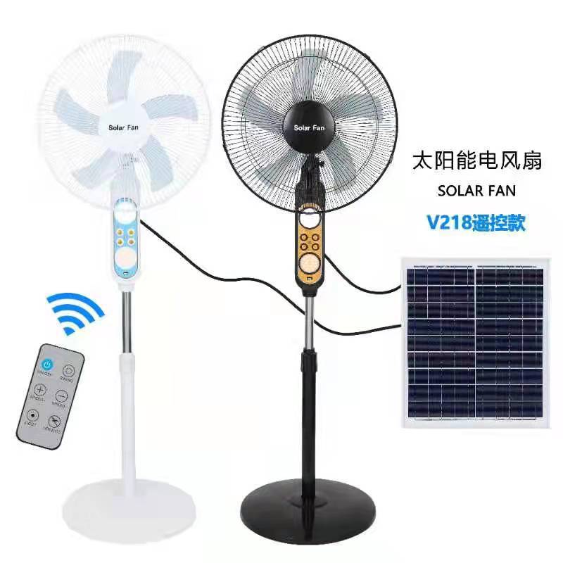 Unisex Solar-Powered Stand Fan with Remote Control and Adjustable Height Kalsten