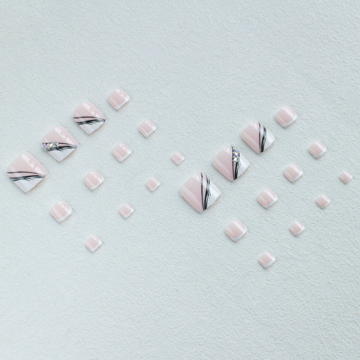 Elegant French Tip Pedicure Nail Art