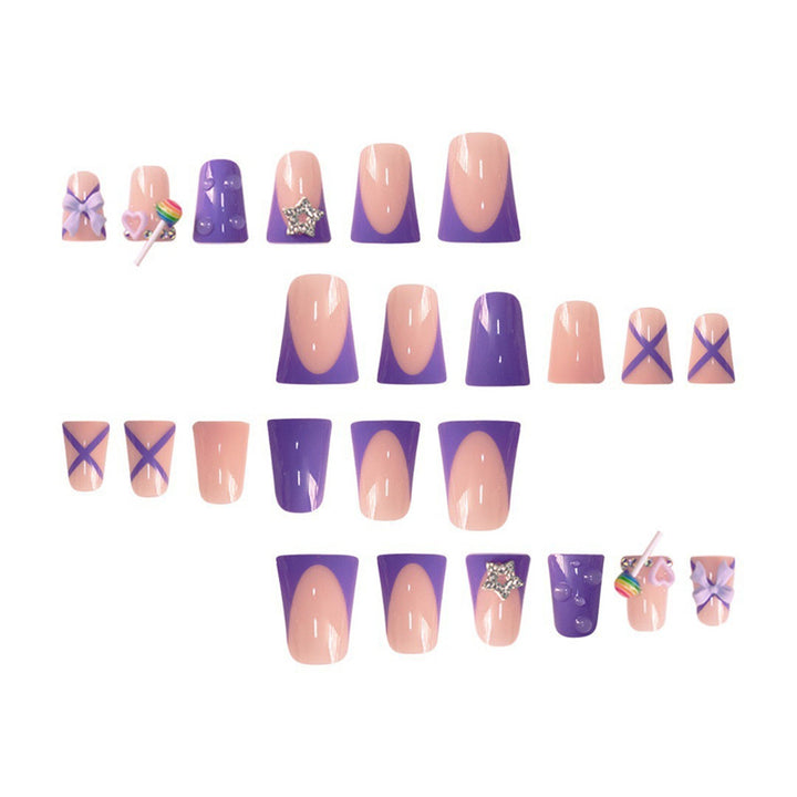 Playful Glittery Press-On Nail Art Set Kalsten