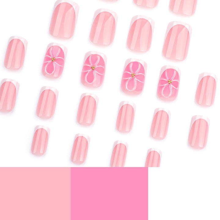 Artistic nail art with delicate flowers and elegant French lace Kalsten