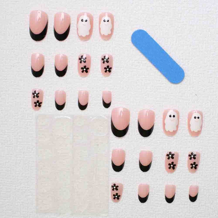 Artistic Halloween-Themed Press-On Nail Art Kalsten
