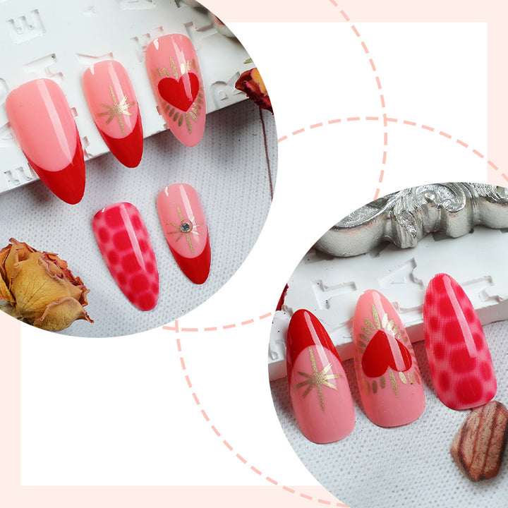 Heart-Themed Decorative Press-On Nails Kalsten