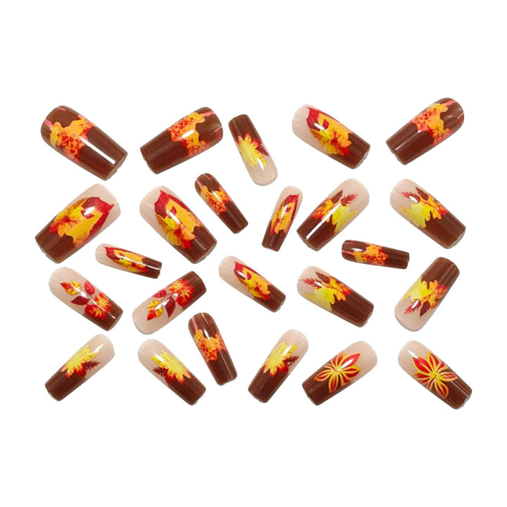 Artificial nails with autumn floral and leaf design Kalsten