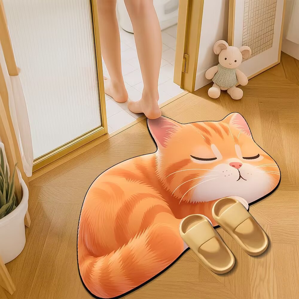 Decorative Cat-Themed Area Mat