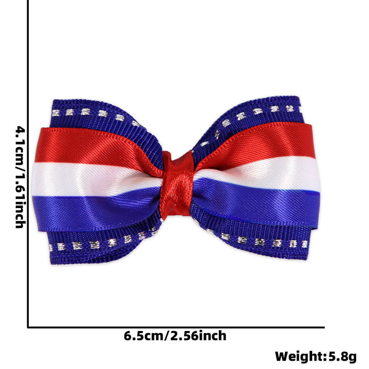 Women's Independence Day mini grosgrain ribbon hair bow with alligator clip Kalsten