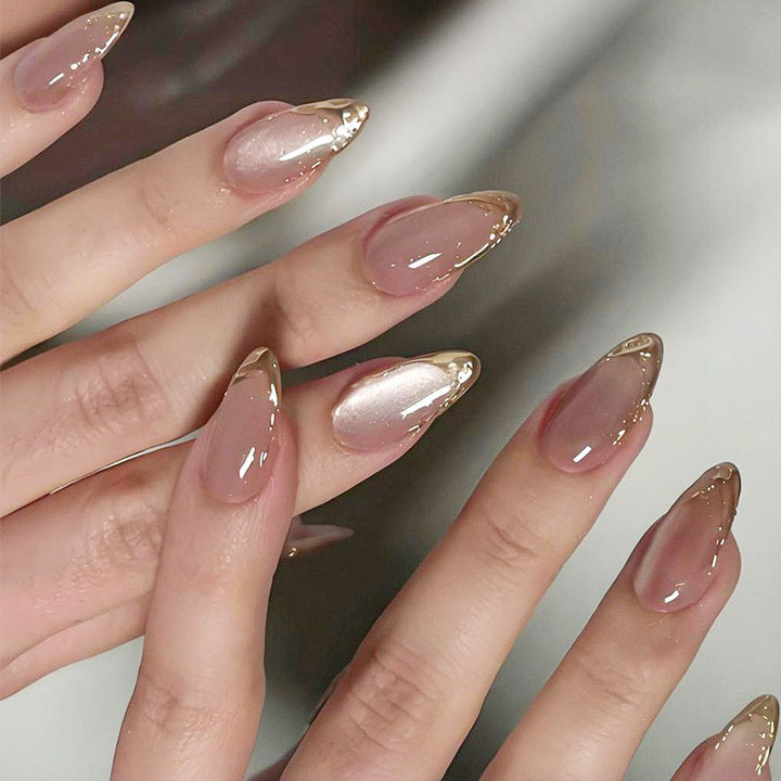 Artificial nails with trendy gold tips Kalsten