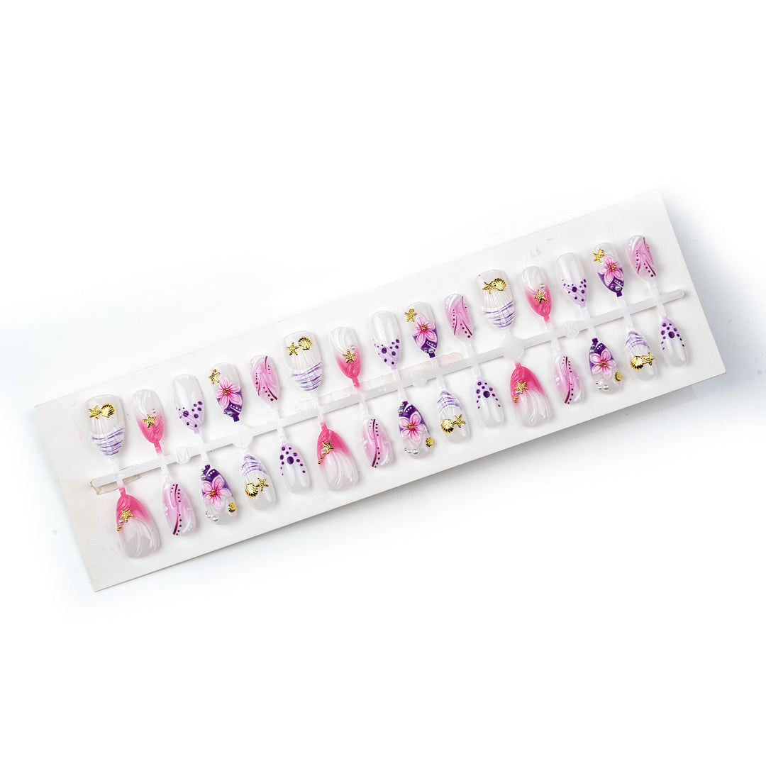 Artistic Floral-Embellished Press-On Nails Kalsten