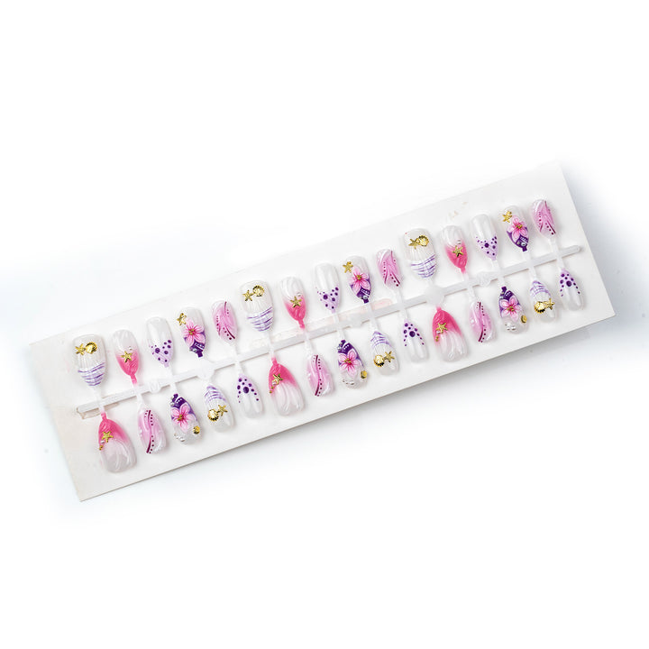 Artistic Floral-Embellished Press-On Nails Kalsten