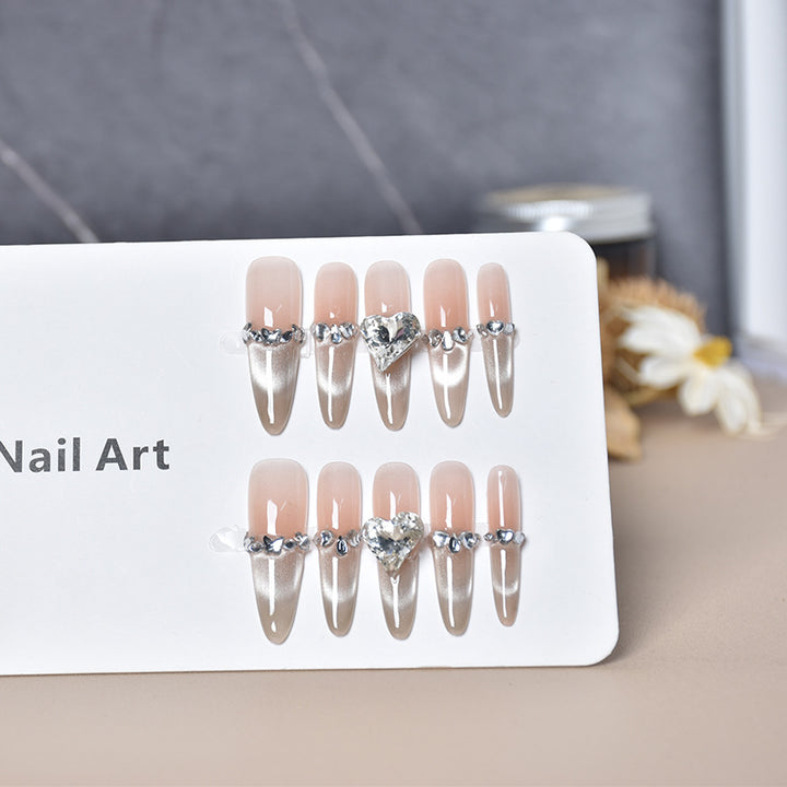 Glamorous Crystal-Embellished Stiletto Press-On Nails Kalsten