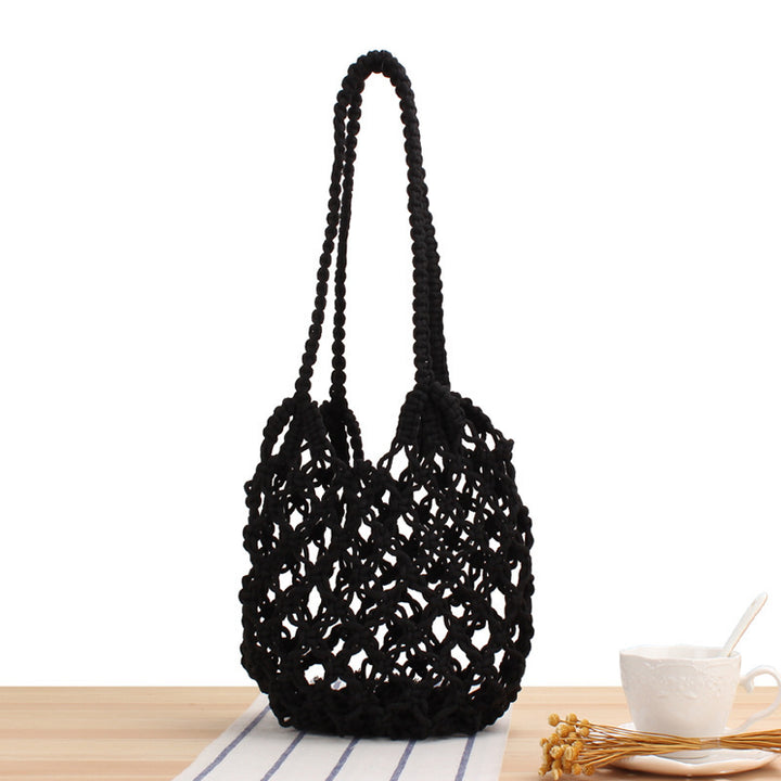 Handbag Made of Hand-Knotted Natural Material with Airy Structure Kalsten