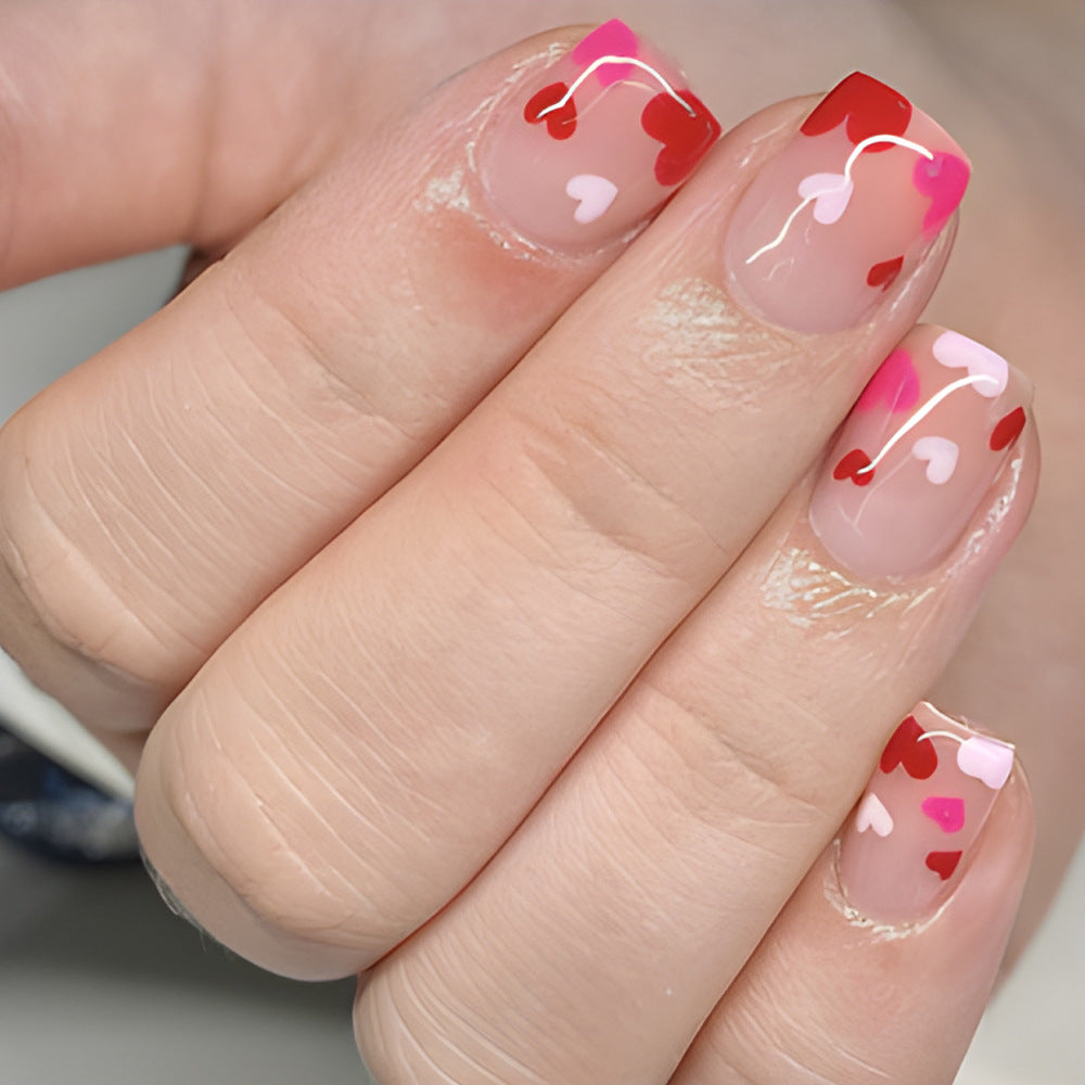 Heart-Decorated Press-On Nail Art Kalsten