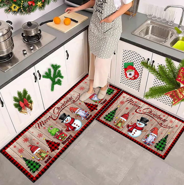 Festive Christmas Kitchen Mat Set Kalsten