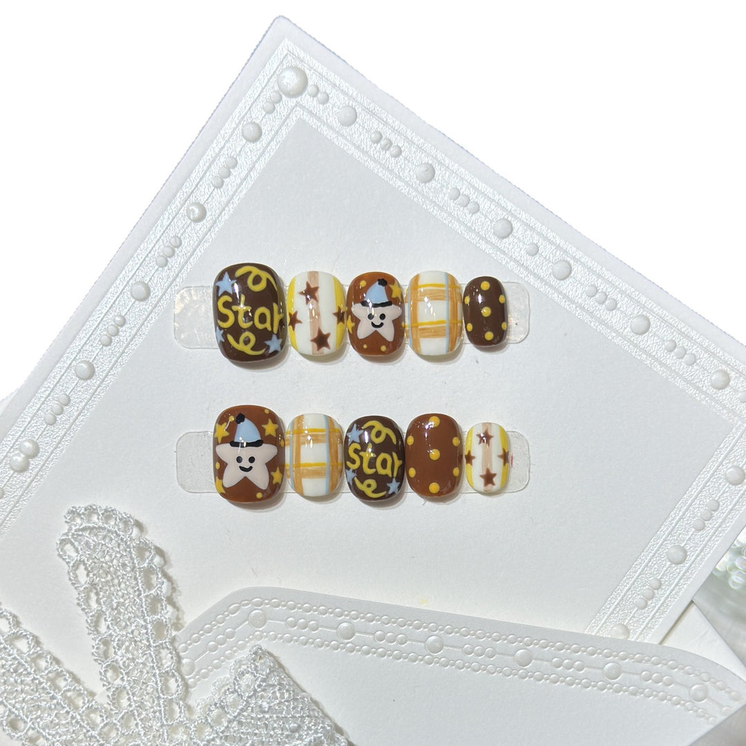 Playful Cartoon-Inspired Press-On Nail Set Kalsten