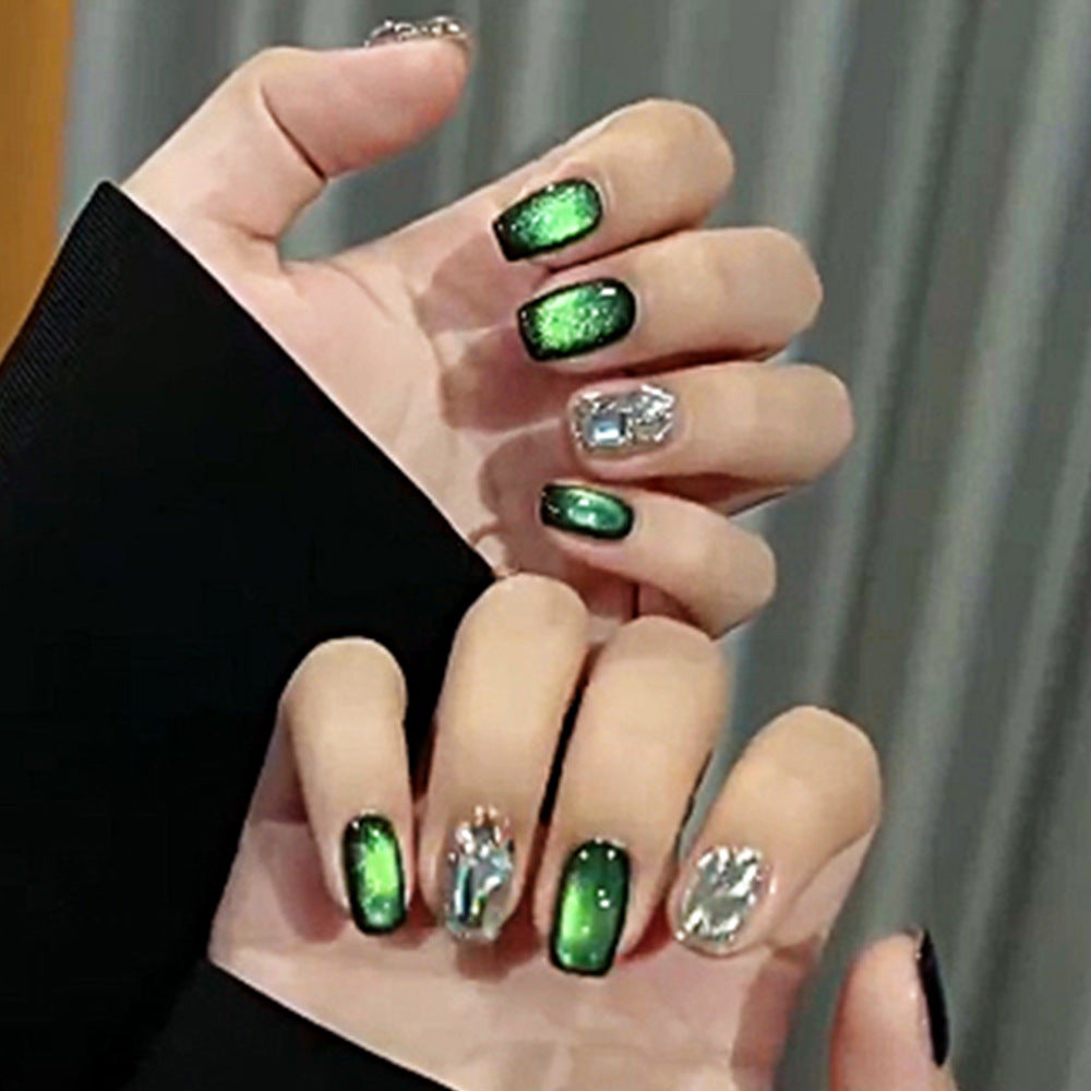 Glamorous nail extensions with creative glitter design Kalsten