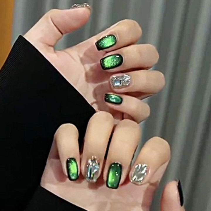 Glamorous nail extensions with creative glitter design Kalsten