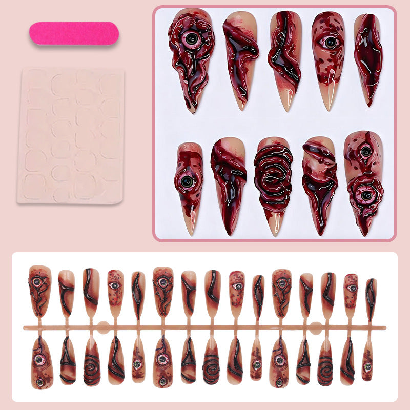 Creative nail art set with creepy design Kalsten