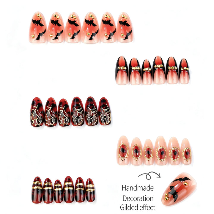 Halloween-Themed Manual Press-On Nail Art Set