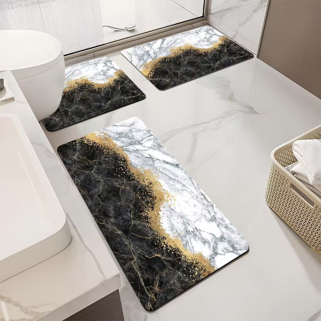 Floral Patterned Bathroom Mat Set Kalsten