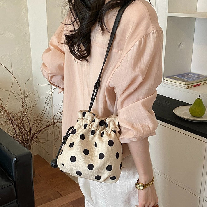 Polka Dot Drawstring Shoulder Bag Kalsten