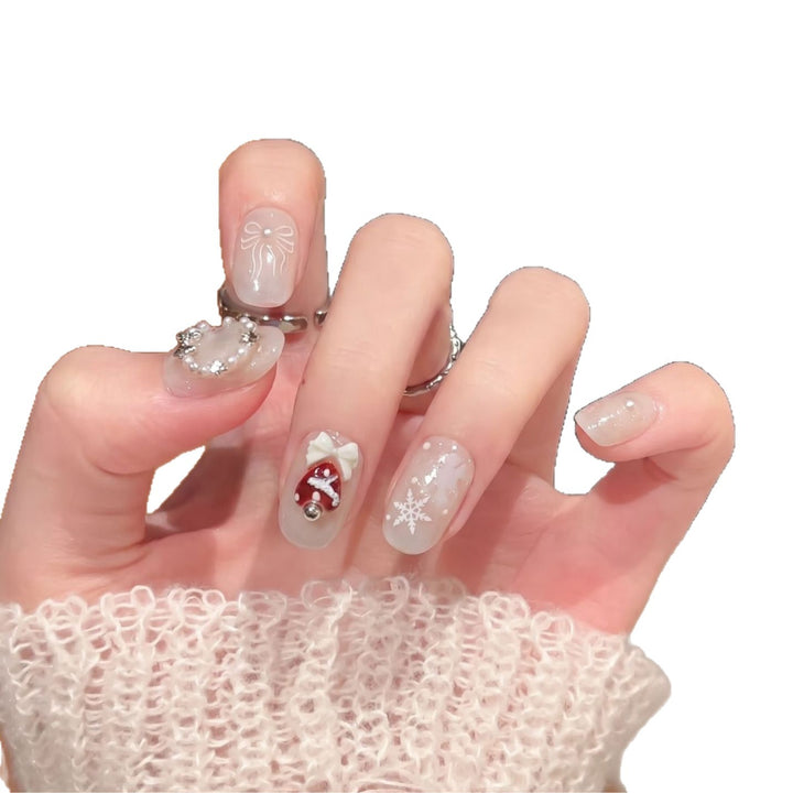 Artistic Winter-Themed Press-On Nail Set Kalsten