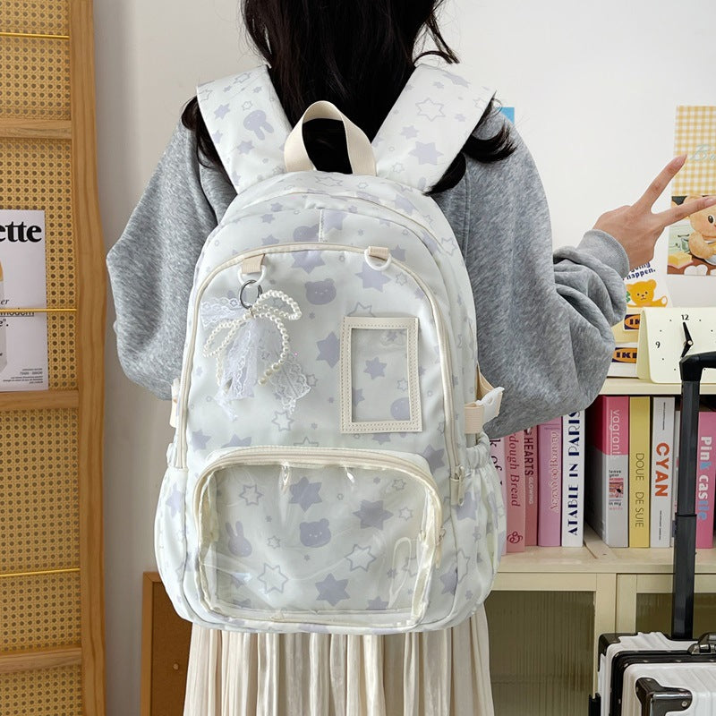 Whimsical Star-Print School Backpack Kalsten
