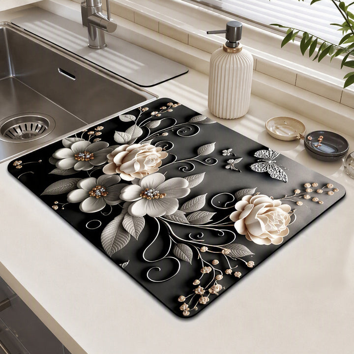 Artistic Floral Kitchen Mat Kalsten