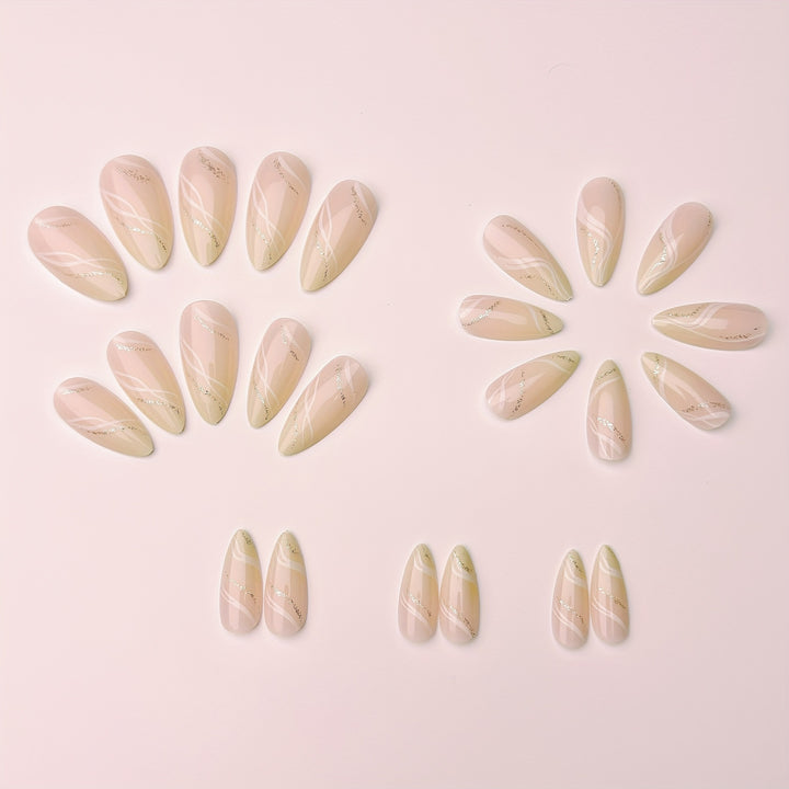Elegant artificial nails with glitter accents Kalsten