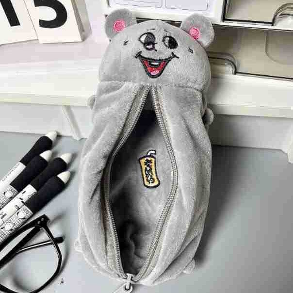 Plush Bear-Themed Pencil Pouch