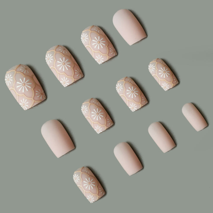 Floral Patterned Acrylic Nail Art Set