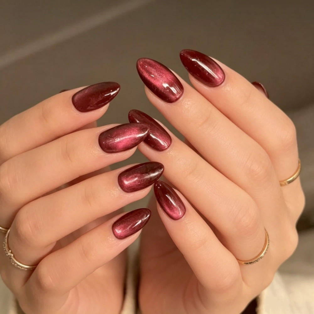 Glossy Ombre Almond-Shaped Press-On Nails Kalsten