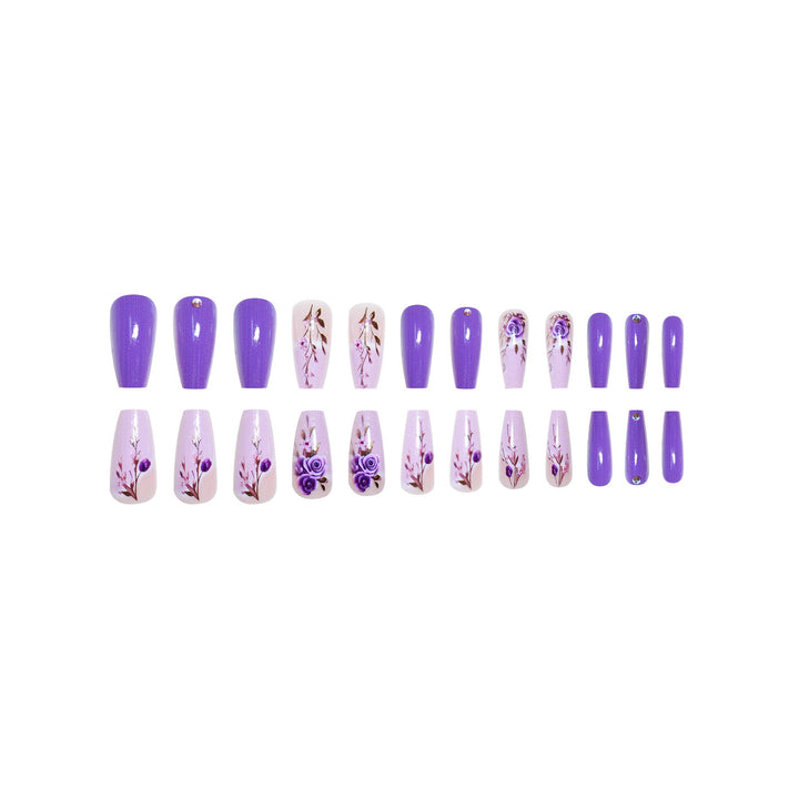 Elegant Floral 3D Press-On Nail Extensions Kalsten