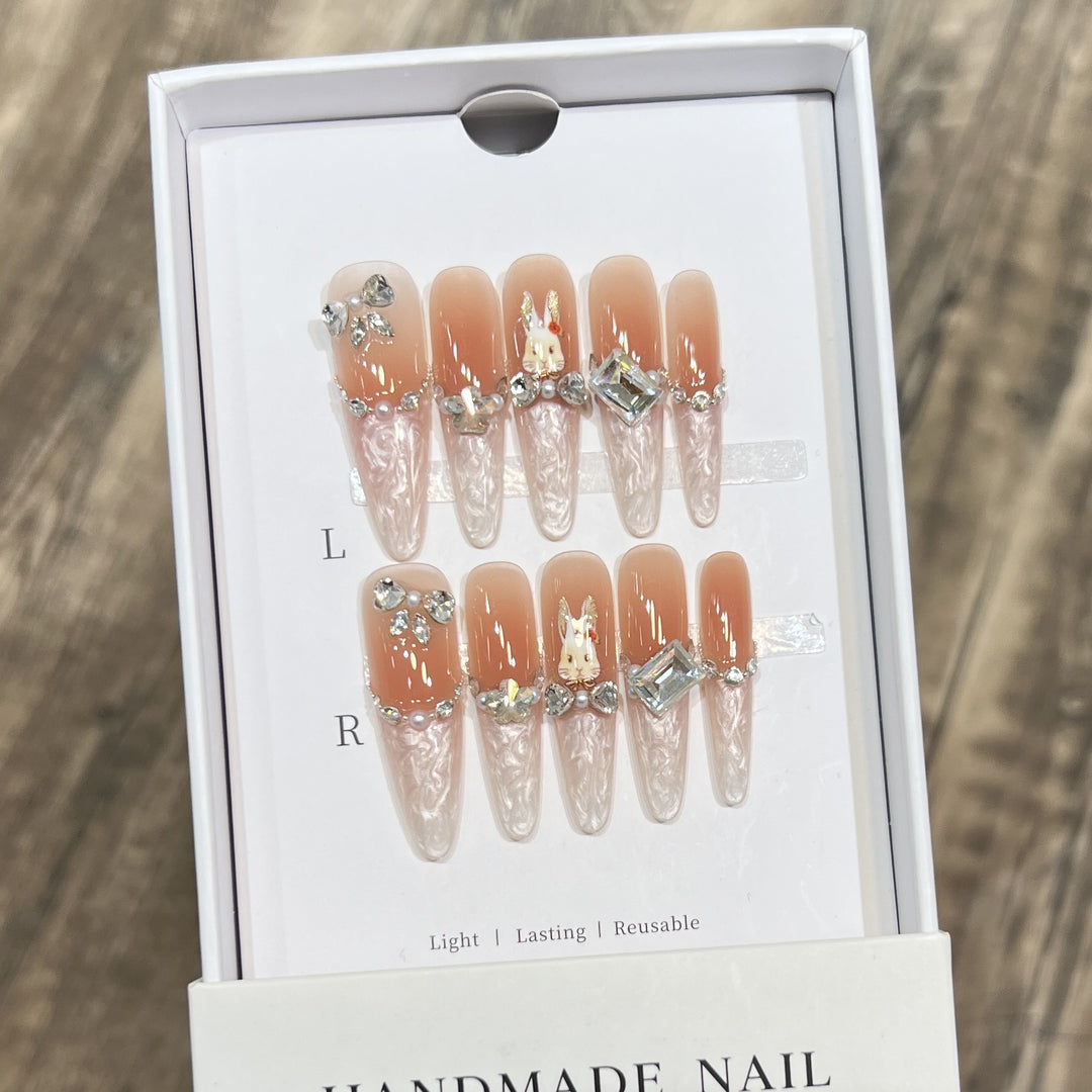 Glamorous Stiletto Press-On Nail Art Set with Elegant Decorative Elements Kalsten