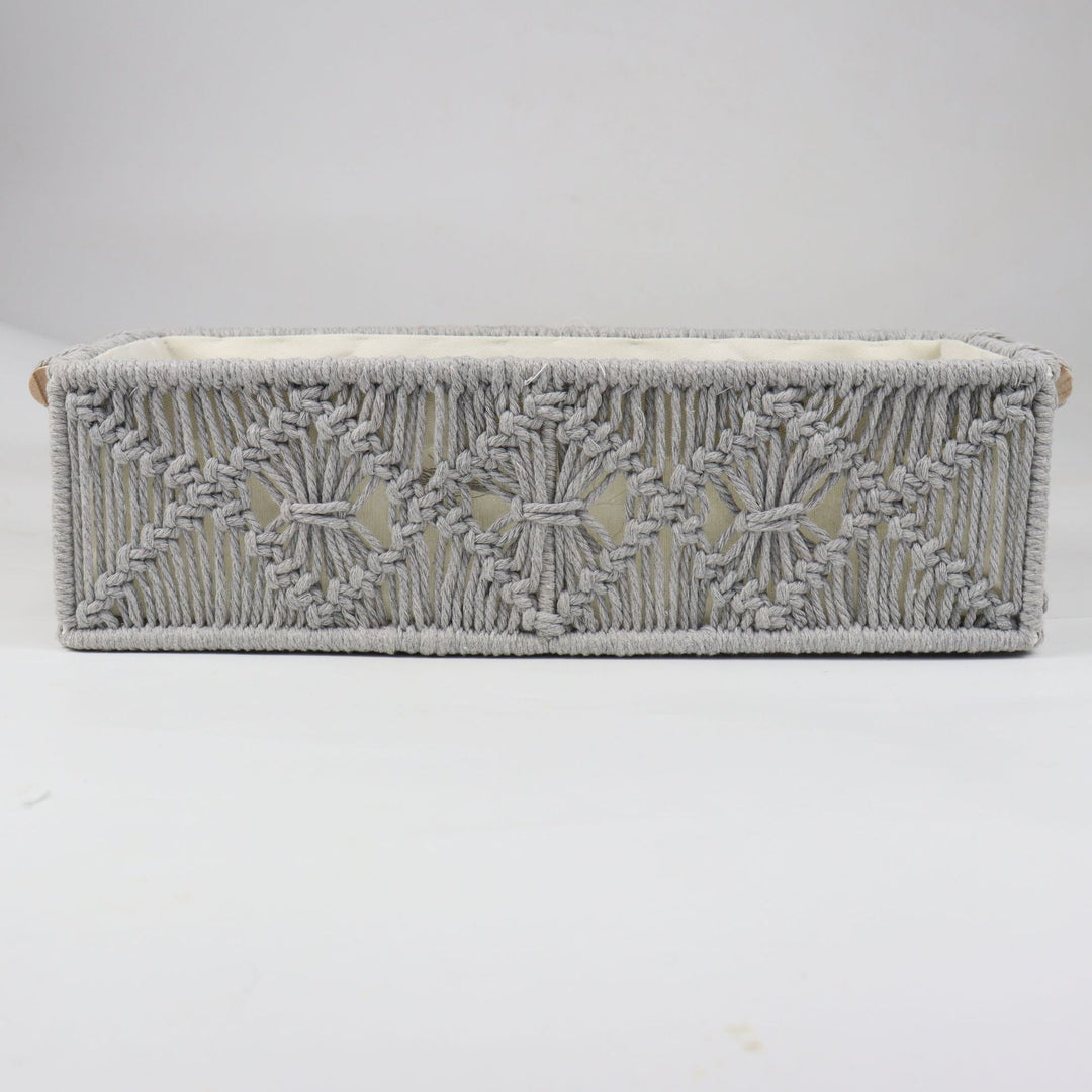 Storage basket with macrame pattern Kalsten