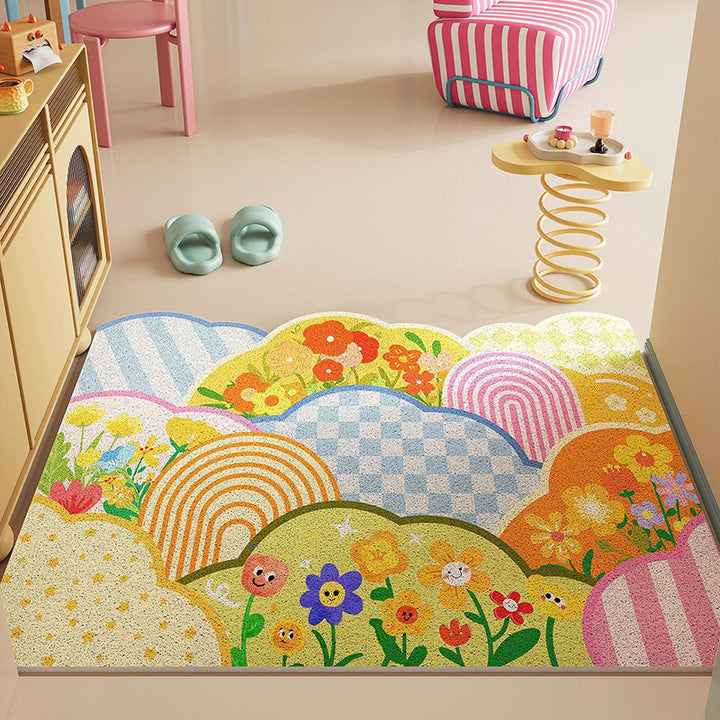 Floral Patterned Entrance Rug