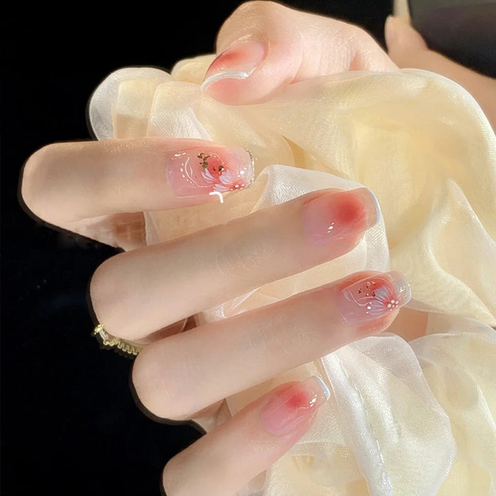 Stylish heart and ombre design artificial nails Kalsten