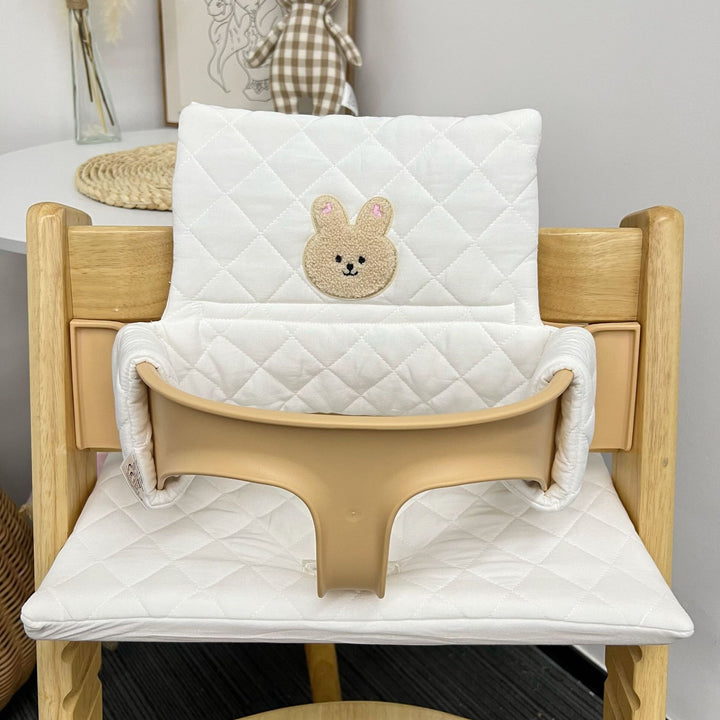 Padded Baby High Chair Cushion Set with Removable Teddy Applique
