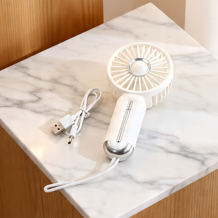 Women Portable Hand Fan with USB Charging Function and Flexible Design Kalsten