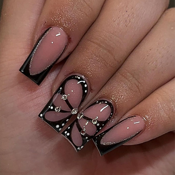 Ornate Butterfly-Inspired Acrylic Nail Extensions Kalsten