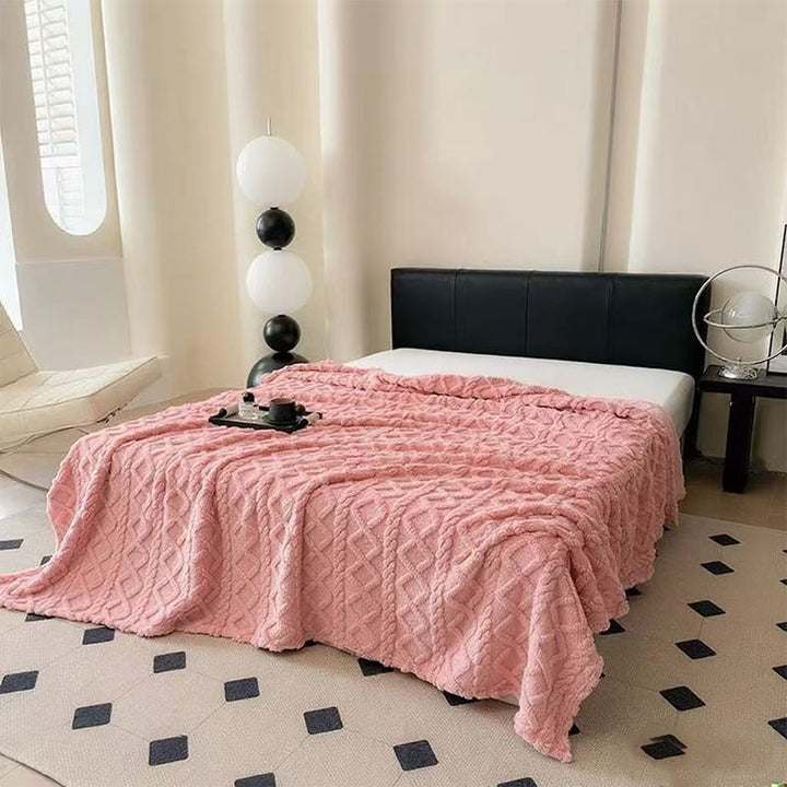 Women Plush Bedspread with Textured Design Kalsten