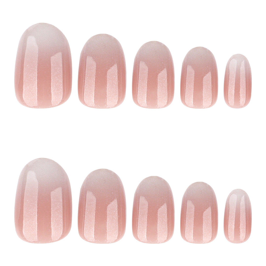 Luxurious nail extensions with elegant glitter ombre coating Kalsten