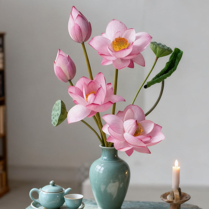 Realistic Lotus Flower Arrangement