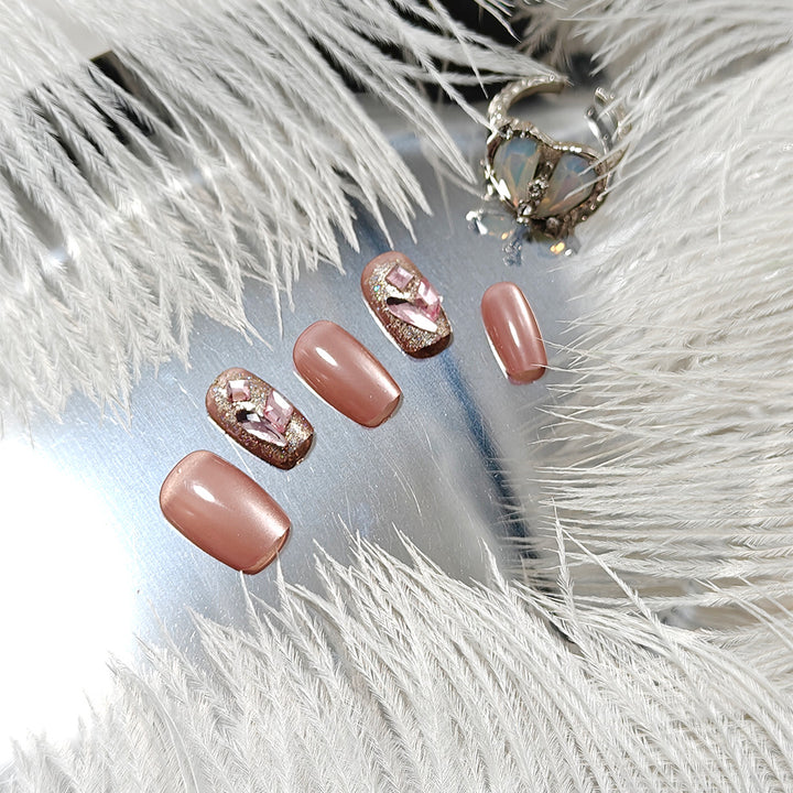Artificial nails with glitter and crystal accents Kalsten