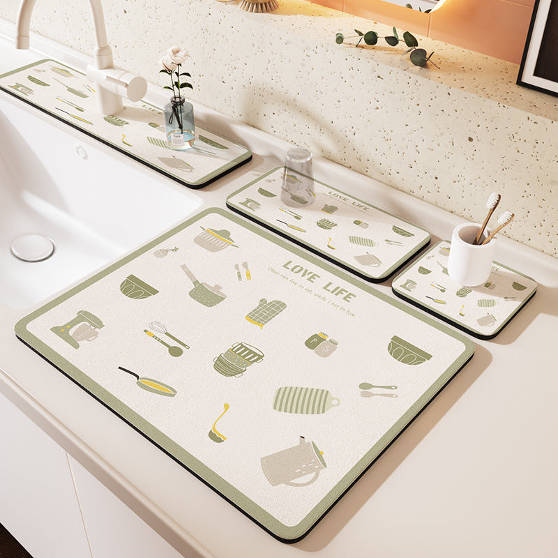 Decorative Kitchen Drying Mat Set