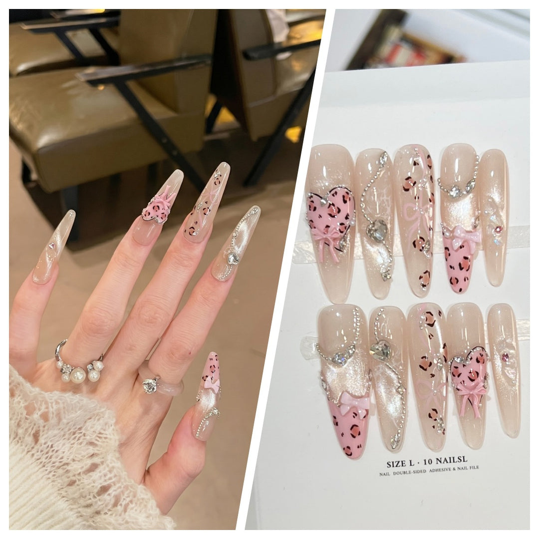 Artistic Stiletto Press-On Nail Set with Charming Patterns Kalsten