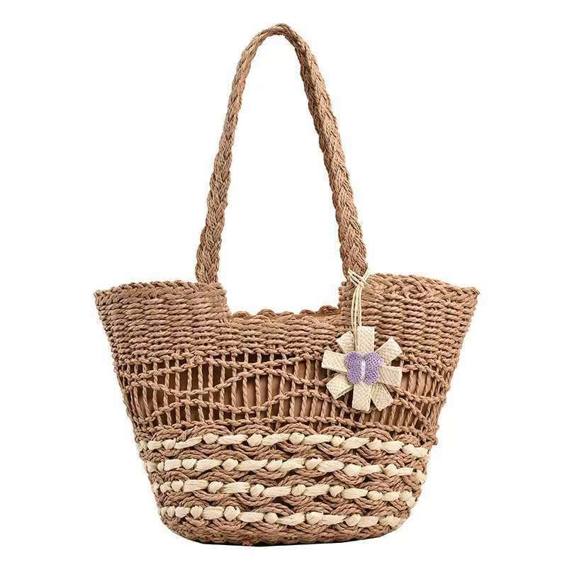 Braided shopping bag with decorative elements Kalsten