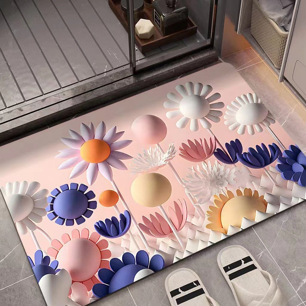 Flower Pattern Soft Indoor Mat Kalsten