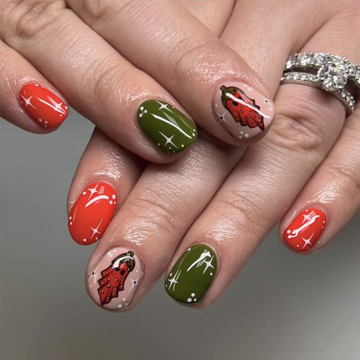Holiday-Inspired Press-On Nail Art Kalsten