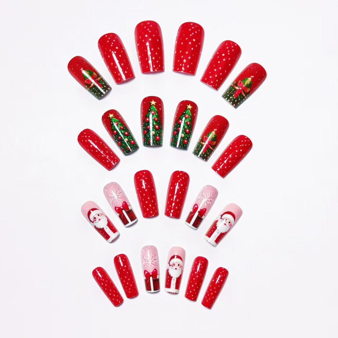 Christmas nail art with festive Santa and Christmas tree design Kalsten