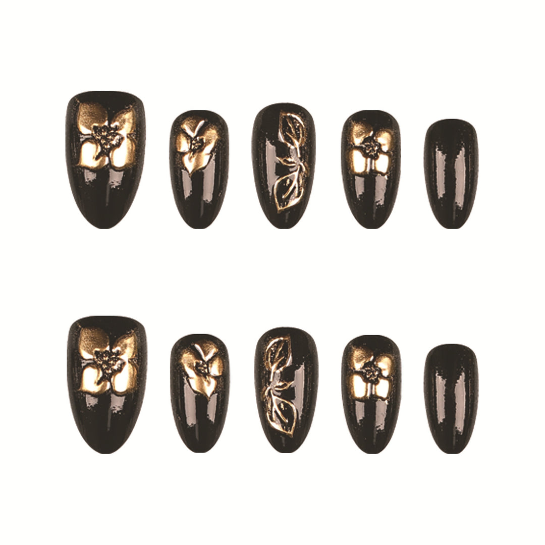 Elegant Floral Design Press-On Nail Set