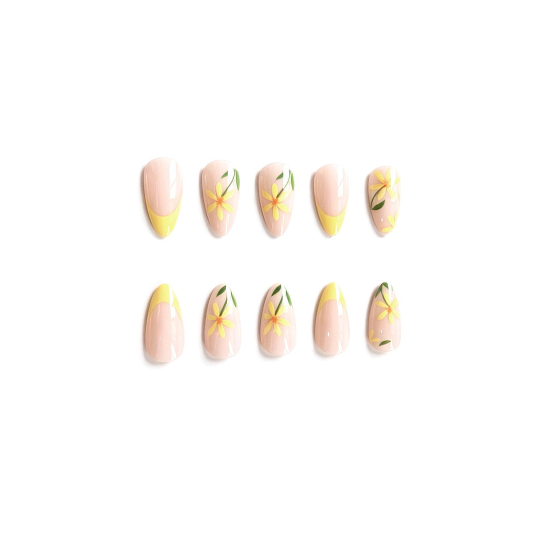 Floral French Tip Nail Art Kalsten